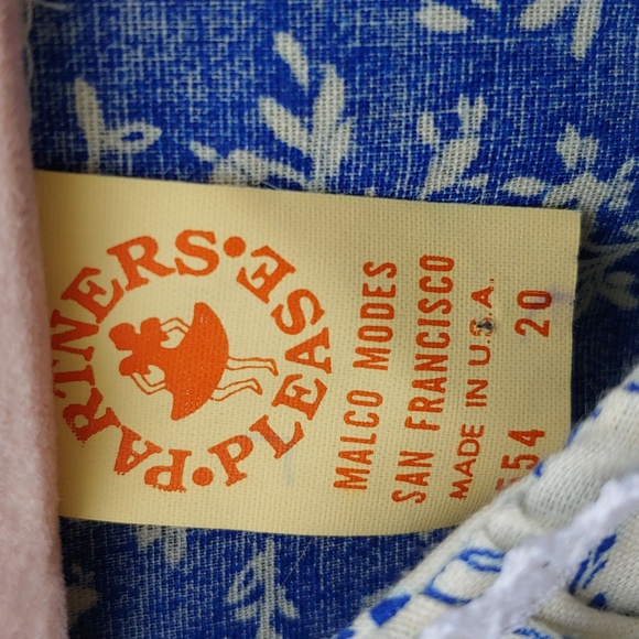 Vtg Like New Partners Please Blue Floral Dress w/ Matching Scarf Size XL/XXL - Picture 9 of 9